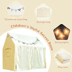 Kids PlayTent with 2 Built-in Storage Organizer Star Lights Mat Kids Tent Indoor DIY Decoration Playhouse for Toddler Boy and Girl Christmas Birthday