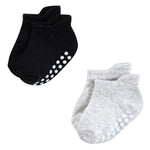 Hudson Baby Unisex Baby Non-Skid No-Show Socks, Pink Black, 12-24 Months