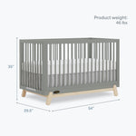 Dream On Me Hygge 5-in-1 Convertible Full-Size Baby Crib in Sea Grass & Vintage Oak, GreenGuard Gold & BSA, Converts to Toddler, Day & Full-Size Bed, Adjustable Mattress Heights, Modern Nursery