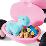Radio Flyer Deluxe Steer & Stroll Trike, Pink, For Kids 2-5, 2-in-1 Parent Steer Tricycle, Removable Push Handle, Adjustable Seat, Steel Frame, Covered Storage Bin, Tricycle for Toddlers and Kids