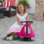 Wiggle Car - Ride on Toy for Ages 3 and Up - Toddler Ride on Toys with no Batteries, Gears or Pedals Just Twist, Wiggle, and Go by Lil’ Rider (Pink)