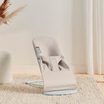 BabyBjörn Bouncer Bliss, Light Beige, 3D Jersey | 2-in-1 Adjustable Baby Bouncer Seat and Toddler Chair, Newborn to Toddler (8-29 lbs), 4 positions, Lightweight & Portable