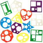 12 Pieces Geometric Stencils Template Set for Kids Children Simple Drawing Stencils Colorful Art Painting Template for Toddlers Preschooler Learning Tool (Cute Colors,4.9 x 5.1 Inch)