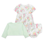 Little Me Clothes for Baby Girls' Bouquet Dress Set with Panty, Pastel Green/Multi, 12 Months