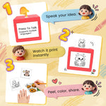 AI Voice-Powered Sticker Maker for Kids, Portable Thermal Printer with 6 Art Modes, Custom Sticker Machine Box for Journaling, School Projects & DIY Crafts, Creative Toy Gift for Boys Girls Ages 3+