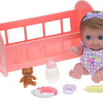 JC Toys Lil Cutesies 8.5" All Vinyl Baby Doll | Posable and Washable | Removable Outfit | Lulu- Blue Eyes Ages 2+