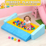 laapee 15pcs Unique Modular Kids Play Couch - Custom Nugget Style Toddler Sofa Bed with Removable Crystal Velvet Cover, Safe Kids Furniture for Playroom & Bedroom, for Boys and Girls