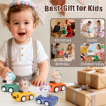 IOMDRWU Press to Go Car Toys for Toddlers 1-3, Animal Baby Cars, Push Go Friction Inertia Car, Infant 6-9-12-18 Month, 1st Birthday for 1-2 Year Old Boy Girl, Valentines Day Gift