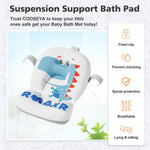 Collapsible Baby Bathtub for Newborns with Thermometer and Soft Floating Cushion Portable and Foldable Travel Baby Bath Tub for Infants to Toddler 0-36 Month (Blue)
