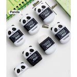 4 Pcs Cute Pencil Sharpener & Eraser 2-in-1 Cartoon Panda Pencil Sharpener Small Manual Sharpeners Kawaii Plastic Sharpeners School Office Supplies Sharpener for Girls Women (Panda)