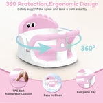 Baby Bath Seat for Babies 6 Months & Up Sitting Up, Non-Slip Baby Bath Chair with Suction Cup, Safe and Comfortable Portable Infant Bath Seat for Bathroom, Bathtub Tub, Easy to Clean (Pink)