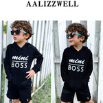 Aalizzwell Toddler Baby Long Sleeve Hooded Sweatshirt Pocket Pullover Hoodies for Boys Girls (Black-1, 4T)
