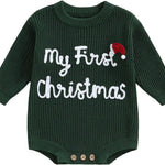 Adobabirl Baby Girl Boy Knitted Sweater Bubble Romper Long Sleeve Jumpsuit Festival Outfit Fall Winter Spring Clothes