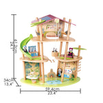 Hape Pandas’ Bamboo House, Green Planet Explorers | Educational Toy Doll House with Furniture, for Children Ages 3+ Years