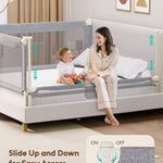 FAMILL Bed Rail for Toddlers, Foldable Toddler Bed Rails Suitable for Queen/King/Full/Twin Size, Grey, 78.7", 1 Side