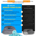 AS AWESLING Shredded Memory Foam Body Pillow, Pregnancy Pillows for Sleeping, Maternity Pillow for Pregnant Women, Memory Foam Filling U Shaped Body Pillow with Velvet Cover