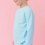 RUGGEDBUTTS® Baby/Toddler Boys Long Sleeve Rash Guard Swim Shirt w/UPF 50+ - Blue Breeze, 3-6m