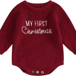 Adobabirl Baby Girl Boy Knitted Sweater Bubble Romper Long Sleeve Jumpsuit Festival Outfit Fall Winter Spring Clothes
