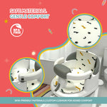 BEBECAN Non-Slip Baby Bath Seats 6-12 Months, Toddler Bathtub Chair with Washable Cusion, Cap Brush & Shower Mug, Infant Chair Comfortable Baby Bath Support for Safe Bathing & Sit Up Bathtub Support