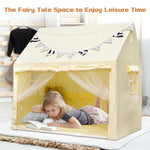 Kids PlayTent with 2 Built-in Storage Organizer Star Lights Mat Kids Tent Indoor DIY Decoration Playhouse for Toddler Boy and Girl Christmas Birthday