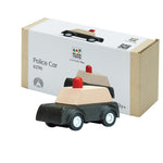 PlanToys® Police Car Wooden Montessori Vehicle Toy | Early Movement, Imagination and Practical Life Exploration | Eco Friendly Car for Indoor and Outdoor Play