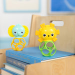 Bright Starts Soother Pals Easy-Grasp Teether Toys, 2-Pack Lion and Elephant Characters, BPA Free, Unisex, Ages Newborn +