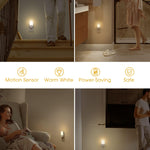 L LOHAS LED Motion Sensor Night Light, Motion Activated Night Light, 4Pack, 3000K Warm White, Night Lights Plug into Wall Motion Sensor, 30/60LM Adjustable Brightness, for Kids Adults Bathroom Kitchen