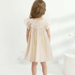 Kucnuzki Baby Girl Dress 12 18 Months Girl Clothes Baby Outfit Beige A Line Causal Toddler Summer Boho Midi Dress Ruffle Sleeve Toddler Outfit Kid Clothes