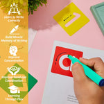 72 Pieces Preschool Letters and Numbers Alphabet Stencils Colorful Double Sided Tracing Board PET Paint Boards for Painting with 4 Pieces Craft Markers Marker Paint Pens Preschool Learning Toys