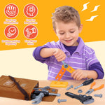 Kids Tool Set,MAGIC4U Toddler Tool Set with Tool Bag,11 Tools Equipements,Pretend Play Construction Kits for Kids Age 3-6 Years Old,Toddler Boy Toys