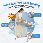 BABY SKYE Diaper Changing Table Portable with Wheels Foldable Diaper Station Organizer & Storage Rack Newborn and Baby (Light Grey)