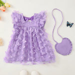 Toddler Girl Dress 2t 3t Girl Clothes Cute Ruffle Tutu Fairy Butterfly Princess Light Purple Dress for Toddler Summer Cute Outfit Casual Sundress