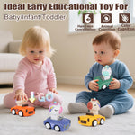 IOMDRWU Press to Go Car Toys for Toddlers 1-3, Animal Baby Cars, Push Go Friction Inertia Car, Infant 6-9-12-18 Month, 1st Birthday for 1-2 Year Old Boy Girl, Valentines Day Gift
