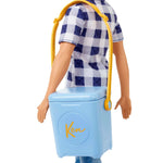 Barbie It Takes Two Camping Set with Blonde Ken Doll in Plaid Shirt & Accessories Including Cooler, Map & More