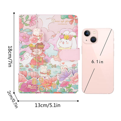Zeph Hosea Cute Cartoon PU Leather Notebook Kawaii Journal Notebook Japanese Sketchbook Diary Notepad Travel Notebook (Pink)