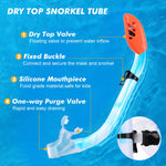 Kids Snorkel Set, Children Anti-Fog Diving Mask Swimming Goggles Full Dry Top Snorkel Equipment Snorkeling Packages Swimming Gear for Youth Boys Girls Age 5-10 (Blue Yellow)