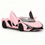BDTCTK 1/36 Lamborghini Sián FKP37 Diecast Car Models, Zinc Alloy Toy Pull Back Vehicles Toy Cars for Toddlers Kids Boys Girls Gift (Pink)