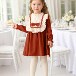 Kucnuzki Little Girls Cute Clothes Dresses Casual Long Sleeve Dresses Toddler Outfit Fall Winter Baby Girl Clothes 18-24 Months