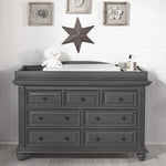 Oxford Baby London Lane 7 Drawer Dresser, Arctic Gray, undermount drawer glides