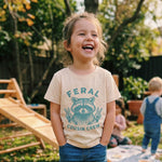 Toddler Baby Boy T-Shirt Summer Tee Letter Graphic Print Short Sleeve Crew Neck Tops Kids Cute Clothes (Raccoon Cousin Apricot, 12-18 Months)