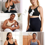 Momcozy Hands Free Pumping Bra, Adjustable Breast-Pumps Holding and Nursing Bra, Suitable for Breastfeeding-Pumps by Lansinoh, Philips Avent, Spectra, Evenflo and More(Grey,Medium)