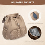 LOVEVOOK Diaper Bag Backpack, Small Baby Bag, Cute Baby Diaper Bag, Stylish Water-Resistant Travel Baby Bag for Mom, Baby Backpack with Changing Pad, Stroller Straps -Khaki