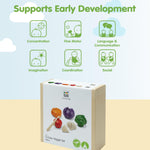 PlanToys 5 Wooden, Colorful Vegetable (Veggie) Food Playset (3431) | Sustainably Made from Rubberwood and Non-Toxic Paints and Dyes.