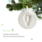 Tiny Ideas DIY No Mess Hanging Ornament Kit, Baby Hand and Footprint Keepsake, Classic Nursery Decor, Ideal Gender Neutral Gift, Baby's First Christmas, White