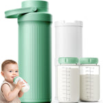 22oz Breast Milk Cooler Bottle for Travel & Outdoor Use, Portable Breastmilk Chiller with 24-Hour 360° Cooling, Larger Capacity with 2 Baby Bottles for Breast Milk Storage