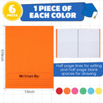 Henoyso 6 Pcs Primary Composition Notebook K-2 Primary Journal, Notebook for Kids Supplies, Bulk Blank Writing Book for Kid to Write Draw Journal 60 Page (9.8″ X 7.5″,Colorful)