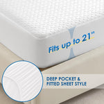 Cozymaker Queen Size 100% Waterproof Mattress Protector, Cooling Mattress Cover Fitted 8-21" Deep Pocket, 3D Air Fabric Soft Breathable Bed Mattress Pad Cover Noiseless Washable