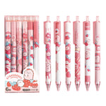 MOZXIRZ 6 Pcs Gel Ink Pens Cartoon Retractable Pens Cute Animal Pen 0.5mm Ballpoint Pen Office School Supplies for Girls (Pink)