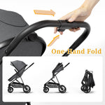 Lite 2.0 Baby Stroller with Bassinet Mode, 2-in-1 Foldable Infant Stroller with Reversible Seat and UPF 50+ Canopy, Black