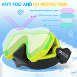 Water Space 2 Packs Swim Goggles Swimming Goggles for Kids 4-7 6-14 8-12, Youth Girls Boys Mirrored Goggles Anti-fog Waterproof Panoramic View Anti-fog Clear Wide Vision UV Protection Toddler goggles